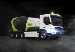 The E9 electric mixer mounted on a Volvo electric truck